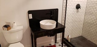 Bathroom vanity installation before