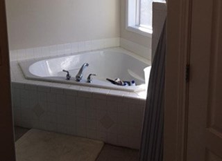Bathroom tile installation before