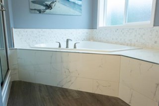 Bathroom tile installation after