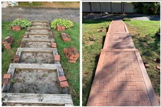 Orange CT Brick Entry Walkway Before and After