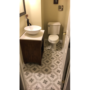 Installed Flooring in Bathroom in New Albany, Ohio