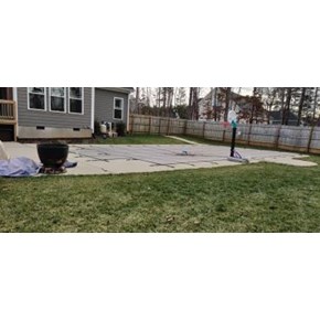 Future site of pavillion and paver porch