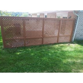 Ace Handyman Services Wilkes-Barre and Scranton After Photo of Stained Lattice Privacy Wall in Dallas, PA