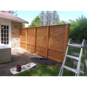 Ace Handyman Services Wilkes-Barre and Scranton Stained Lattice Privacy Wall in Dallas, PA