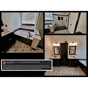Bathroom Remodel, Onyx Shower, Tile Floor, Black and White, Mansfield, TX