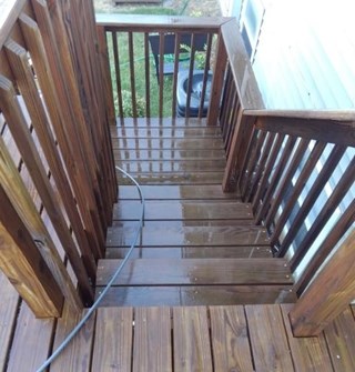 Ace Handyman Services Fox Valley - Power Washing Dirty Deck Before