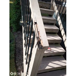 Ace Handyman Services Fox Valley Deck Stair Railing Replacement - Before
