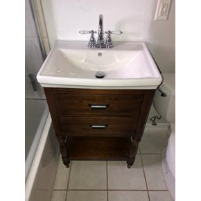 Replaced Vanity & Drywall 