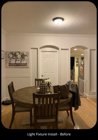 Dining Room Light Fixture - Before