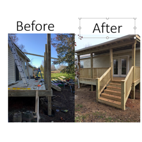 New Deck with Shed Roof Tie In 