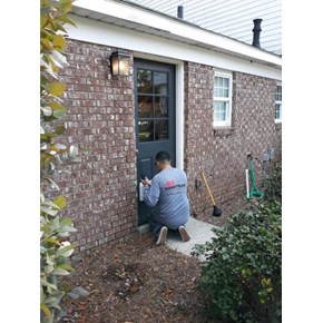In progress Pet door install in Port Royal