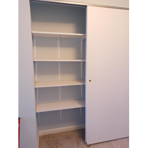 New shelving installed in a closet at a condo on Harbor Island