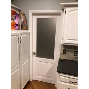 Interior door installed on rough opening