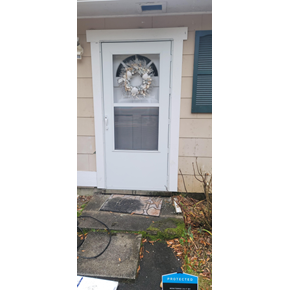 New trim added to a front door in Beaufort