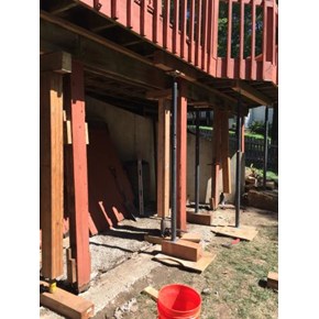 Deck repair, post replacement - before