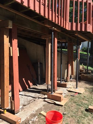 Deck repair, post replacement - before