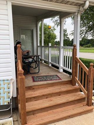 Screen porch and new stairs - before