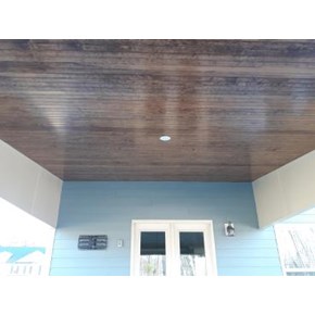 Tongue and groove ceiling finished