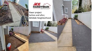 Muddy backyard walkway transformed in Birkdale with pavers and polymeric sand!