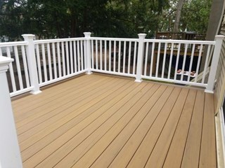 Framingham Deck Make-over After with composite decking and vinyl railings