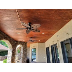 New Beadboard Ceiling - previous ceiling had a leak - all watertight now!