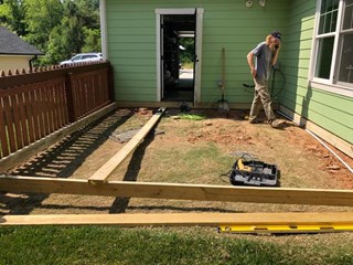 Trex Composite Deck Build Before in Asheville, NC 