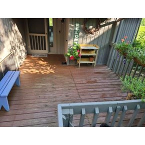 Deck Landing Before Clean & Paint in Sapphire, NC