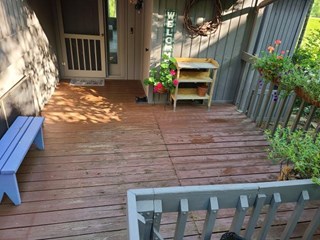 Deck Landing Before Clean & Paint in Sapphire, NC