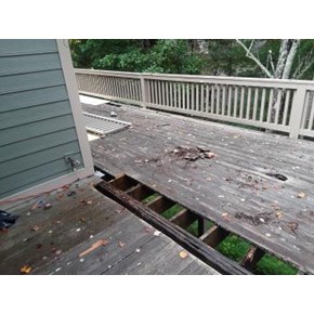 Deck Rebuilt in Asheville, NC with Composite Trex Decking - Before
