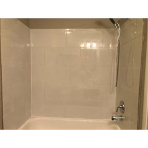 Shower walls after tile installed