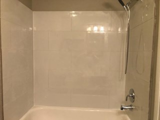 Shower walls after tile installed