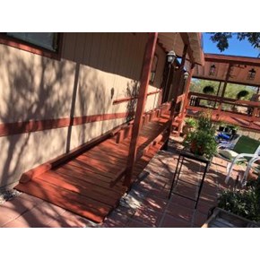 Wood deck ramp after painting
