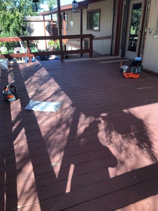 Wood deck before painting