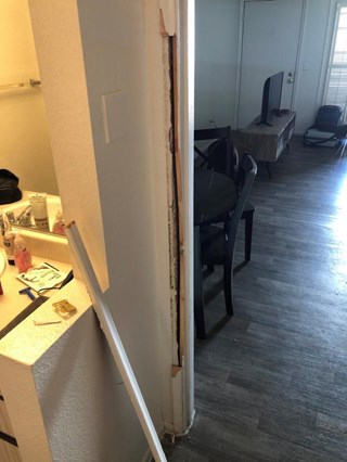 Door jam repair before