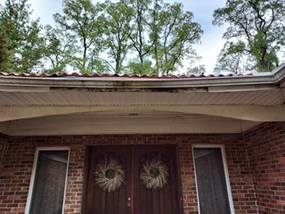 Rotted facia repair before in Little Silver