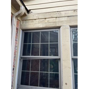 Water Damage--Siding Repair--Just needs paint! After