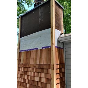 Accent Cedar Shake Chimney - Dresses up the deck!!