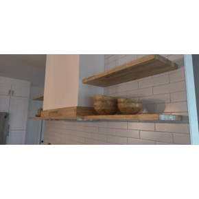 Floating shelves and trim Baltic Butcher block