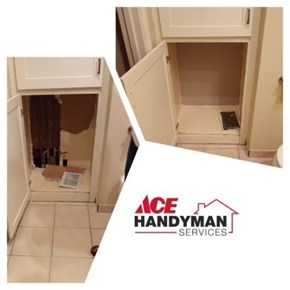 Cabinet/hamper repair before and after