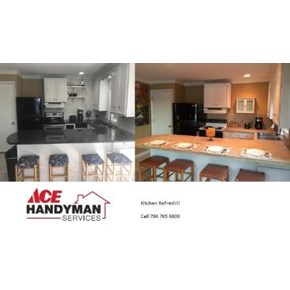 Kitchen Refresh - Backsplash shelves and quartz countertop - Lakeside Mooresville