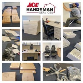 Assembling office furniture and chairs