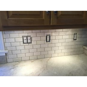 Progress Shot of Kitchen Backsplash Tile in Glastonbury Ace Handyman Services Hartford New London