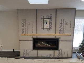Fireplace Tiling Before