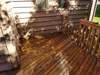 Deck Power Wash and Staining After