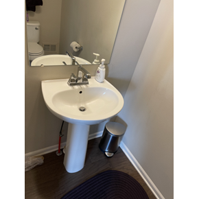 Bathroom update: vanity before