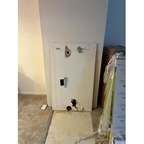 Orignal photo of wall, customer wanted to have patched over