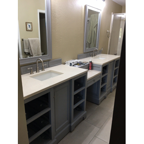 Bathroom Cabinets and Countertop After