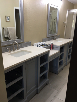 Bathroom Cabinets and Countertop After