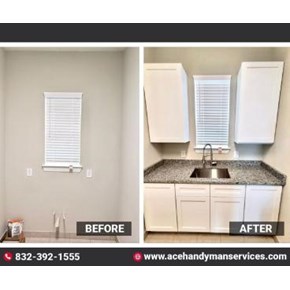 Before and After View of Countertop installed in House