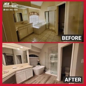 Before and After View of Countertop installed in House